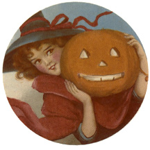 Girl with Pumpkin  Halloween