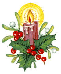 Christmas Candle and Holly