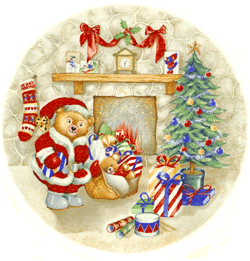 Teddy Santa - Fireside