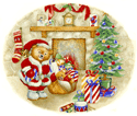 Teddy Santa - Fireside