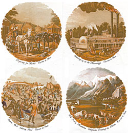 Currier and Ives - Early Americana Village Scenes