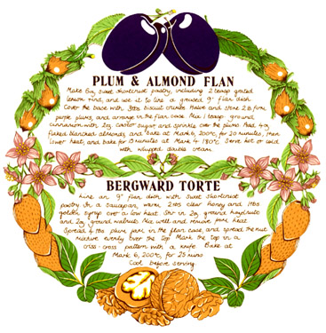 Recipes - Plum-Almond Flan and Bergward Torte