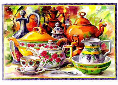 Tea Pottery Mural