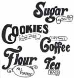 Cookies, Flour, Tea, Sugar, Coffee Canister labels