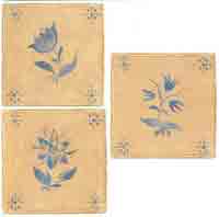 Blue Floral with Tan background