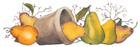 Pears with flower pot Border
