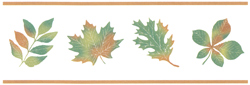 Green/Gold Leaves with Gold Borders