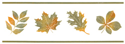 Green and gold Leaves green Border lines