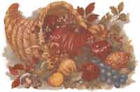 Cornucopia Mural - Pumpkin, Grapes, Gourds