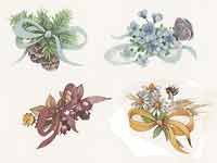 Bits - Flowers, pine cones, butterflies, bees, with bows