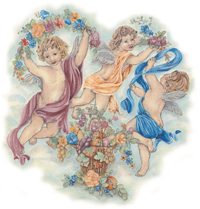 Angels - Cherubs with Flowers
