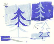 Trees - Blue and Silver Christmas