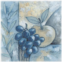 Kitchen Accents Grapes, Apple
