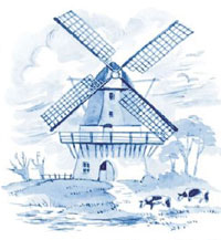 Blue Delft Windmill