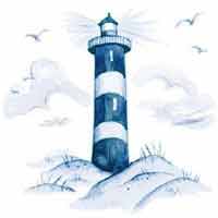 Blue Delft Lighthouse