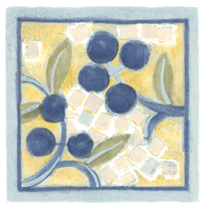 Tile Designs - Yellow and Blue Mosaic Squares