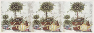 Topiary with Eggs in Birdnest and Yellow/White Teapot