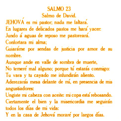 Religious - Spanish 23rd Psalm - Bright Gold