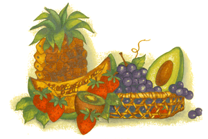 Crystal Tropical Fruit Strawberry, Avocado, Grapes, Pineapple