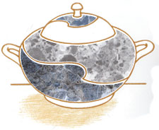 Blue Marble Tea Party Pots