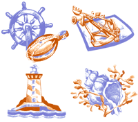 Lighthouse  Shells   Boat  Anchor  Wheel