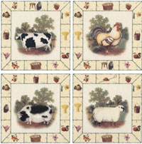 The Farm Accent Set - Rooster, Lamb, Pig, Cow
