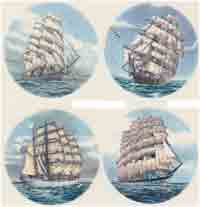 CLIPPER SHIPS - Routenburn, Cutty Sark, Ariel', Lawhill