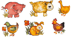 Animal Farm - Duck, Pig, Rabbit, Rooster, Sheep, Chicken