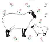 Sheep with Flowers