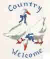 Geese with Blue Ribbon - COUNTRY WELCOME