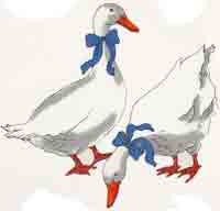 Geese with Blue Ribbon