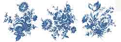 Blue Meissen Flowers
