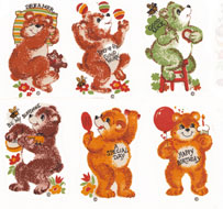 Bears with Sayings Set of 6