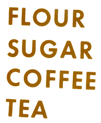 Gold Flour, Sugar, Coffee, Tea Labels