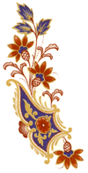 GOLD AND BROWN FLORAL SCROLL