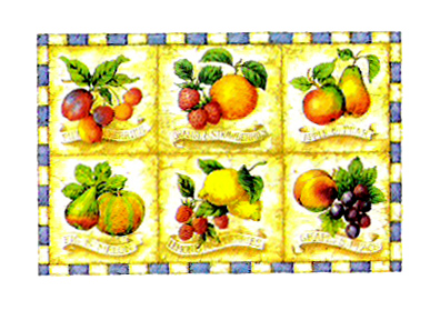 Summer Fruits  - Lemon & Raspberries, Pomegrante, Orange & Strawberries Mural