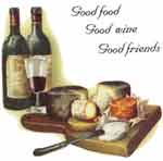 Wine and Cheese  - Good Food, Good Wine, Good Friends, cheese, cheese board, wine glass