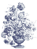 Toile Flower Urn - BLUE