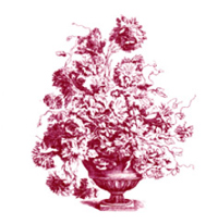 Toile Flower Urn - Pink