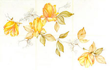 Floral Tile Mural - Magnolia