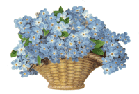 Forget-Me-Nots Floral Basket Blue Flowers