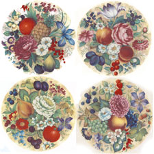 Fruit and Flowers Accent Set of 4