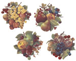 Fruit - strawberries, grapes, pears, peaches, pomegranate