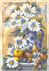 Daisies and Fruit