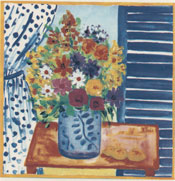 FLORAL IN VASE WITH SHUTTERS