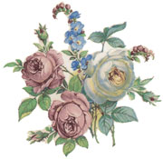 Roses with Blue Flowers