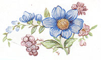 BLUE FLORAL AND ROSE HIP