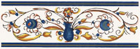 Blue and Yellow Border with Vase