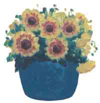 Blue Potted Sunflower