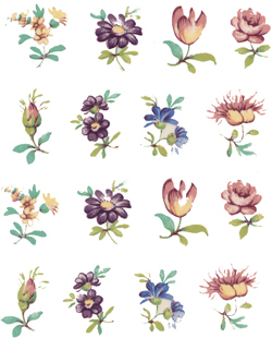 TINY FLORAL BITS 16 PIECES